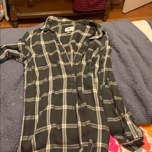 Plaid button up dress